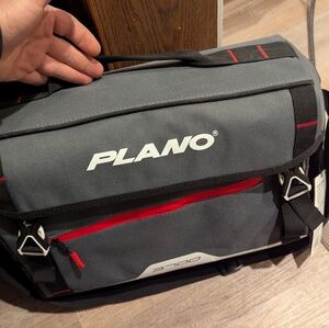 Gray and Red Men's Bag